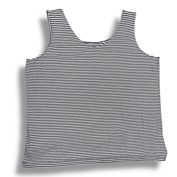 TALBOTS 180 Two-Way Tank Belleville Stripe - INDIGO BLUE/WHITE 2X - Picture 12 of 12